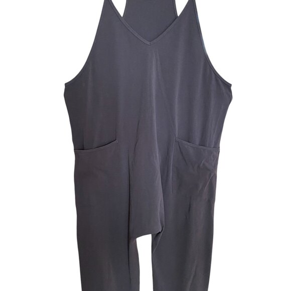 Oversized Drop Crotch Jersey Jumper Romper Gray Garden Girl Boho Lagenlook-M/L - Picture 3 of 8